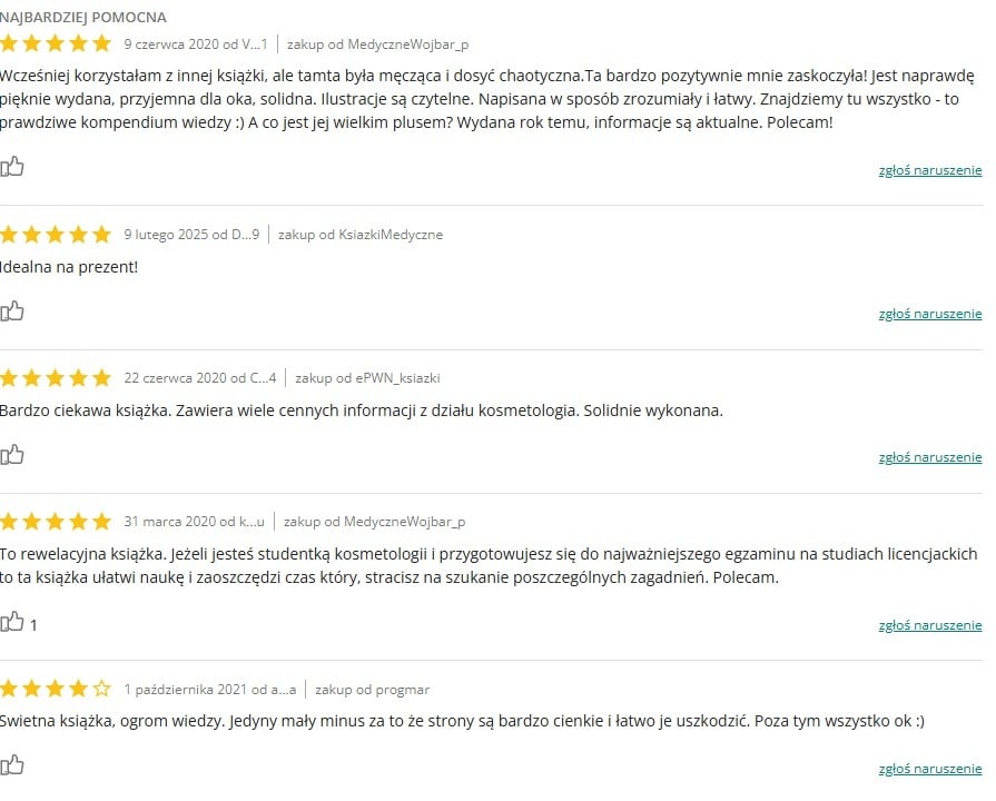 Opinie na temat książki Kosmetologia - Anna Kołodziejczak